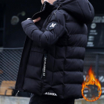 Uus talvine meeste pl&uuml;&uuml;sist paksendatud puuvillane jope 4XL hall