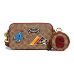 Coach Charter 19 Klassikaline Vintage Logo Lapitehnika T&otilde;mblukk L&otilde;uend Nahk Crossbody kott Naiste kotid Khaki Telliskivipunane C6744-OGT Basic Set (Bag+Dust Bag)