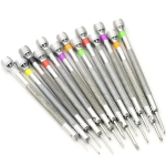 13tk Kruvikeeraja Komplekt 0,6mm-2,0mm Lame/Ristkujuline Kellade Parandus Professionaalne Kruvikeeraja Komplekt Kellasseppadele Kellade Parandust&ouml;&ouml;riistad