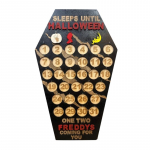 Halloweeni loenduskalender Puidust kirstu advendikalender 31 p&auml;eva Lauakalendri kaunistus lapsele t&auml;iskasvanule Peole Kodukaunistused 40x25x1cm