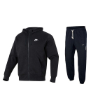 Nike &uuml;hev&auml;rviline lai kapuutsiga fliisist dressipluus ja keskmise v&ouml;&ouml;kohaga pikad p&uuml;ksid Vabaaja spordikomplekt Meeste komplektid Must BV2646-010+CK6366-010 L black