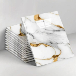 10 tk 30x30 cm Marmor Kuldne 3D Seinakleebis Iseliimuv Plaadikleebised Veekindel &Otilde;li Kodu K&ouml;&ouml;k Vannituba P&otilde;randakleebis 30X30CM white