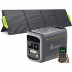 FOSSIBOT F1800 1024Wh 1800W Kaasaskantav Elektrigeneraator+200W P&auml;ikesepaneel, LFP Elektrijaam Telkimiseks RV Kodu, Reisimiseks roheline