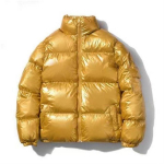L&auml;ikiv polsterdatud jakk Meeste Lahtine Parka Hip Hop T&auml;navar&otilde;ivad Paks Tuulejope Talvine Soe Mantel Seis Kaelus &Uuml;ler&otilde;ivad Meeste riided M kuld