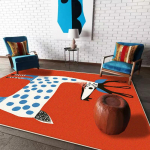 VIKAMA Moodne abstraktne loommusteriga vaip - Suur elutoavaip - Pehme ja libisemiskindel magamistoavaip - Kodu sisustus 120cm x 160cm