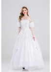 T&auml;iskasvanute Valge Kuninganna Halloweeni Cosplay Printsessi Kleit Lavaesinemiseks Medium white