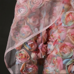 &Scaron;ifoonist Roosidega Tikitud Lilleline L&otilde;ngakangas 3D Roosiline Lilleline T&uuml;ll Disainerkangas DIY Kleidi Pulmade Taustakaunistuse jaoks 50x155cm roosa