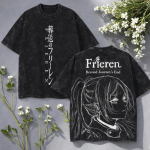 Vintage Anime Frieren Graafiline Pesitud T-s&auml;rk Kevad Suvi Meeste Naiste Puuvillane Vabaaja &Uuml;lem&otilde;&otilde;duline T-s&auml;rk Top Streetwear Harajuku M