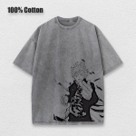 Anime Jujutsu Kaisen Pesitud T-s&auml;rk Graafiline Hip Hop Vintage T-s&auml;rk Meestele Naistele Puuvillane Vabaaja L&uuml;hikeste Varrukatega T-s&auml;rk S gray