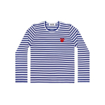 Comme des Gar&ccedil;ons PLAY COMME des GARCONS PLAY Triibuline Suure S&uuml;damega Pikkade Varrukate T-s&auml;rk 'Sinine/Valge' Meeste AZ-T164-051-2 XL blue