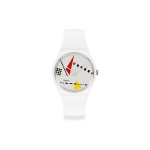 Swatch Kvartsmehhanism Retro Memphis stiil V&auml;rviplokk Tagasi 1984. aastasse Klassikaline paarikell Unisex kellad Valge S031W106 White