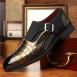 Uus-Britannia meeste terava ninaga alligaatorimustriga slip-on vabaajajalatsid &Auml;ri-munkrihmaga loafers Formaalne pulmakleit Jalatsid 39