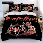 Slayer Heavy Metal B&auml;ndi Muusika Voodipesukomplekt Poistele T&uuml;drukutele Twin Queen Suurus Tekikott Padjap&uuml;&uuml;r Voodi T&auml;iskasvanud Mood Kodu Tekstiil 70x133cm 3pcs