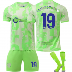 Sporditreeningu s&auml;rgikomplekt sokkidega, 24/25 Bar&ccedil;a teine v&otilde;&otilde;rsil s&auml;rk #19 Lamine Yamal 16 roheline