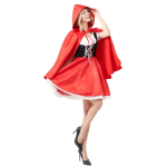 Punam&uuml;tsikese kost&uuml;&uuml;m Kapiga Kleit Halloweeni Cosplay Muinasjutuprintsess Naistele T&auml;iskasvanud XL&Red Riding Hood punane