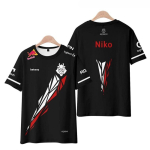 G2 Esports Ametlik F&auml;nnis&auml;rk Meeste L&uuml;hikeste Varrukatega L&otilde;tv L&otilde;ige Vabaaja T-s&auml;rk 3D Prindiga Disainiga L 100-110 cm black