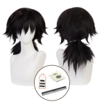 Tomioka Giyuu Cosplay Kost&uuml;&uuml;m Parukas Haori Tikandiga Top Elastikp&uuml;ksid V&ouml;&ouml; Roosa V&otilde;rk Cos Halloween J&otilde;ulud XXL black