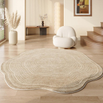 Kaasaegne Ebaregulaarsete Joontega &Uuml;mmargune Vaip Magamistoa elutoa P&otilde;randale Veekindel Libisemiskindel Plekikindel Kodu Dekoor 120X120CM(3.9X3.9FT