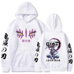 Jaapani Anime S&uuml;gis Uued Hupparid Meestele Akaza Manga Graafiline Streetwear Pullover Huppar Pikkade Varrukatega &Uuml;mmarguse Kaelusega Huppar L white