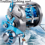 Trolling Reel Baitcasting Reel Merevee karpkala p&uuml;&uuml;givarustus Paadi viskamine Kalarull Max Drag 43 naela sinine