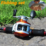 Teleskoop Lura &otilde;ngeritv Combo koos Baitcasting kalap&uuml;&uuml;girulliga mageveep&uuml;&uuml;gitarvete komplekt 2.1m-left reel oranž