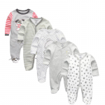 5 tk puuvillased beebide unisex p&uuml;ksid Kombinesoonid vasts&uuml;ndinutele pikkade varrukatega poisiriided 6M
