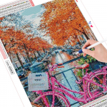 Maaling teemantidega jalgrattaga 5D teemanttikandid T&auml;isekraaniga teemantmosaiik maastikupilt 20X30