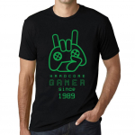 Meeste vintage T-s&auml;rk Graafiline T-s&auml;rk Hardcore m&auml;ngija aastast 1989 Deep Black XS must