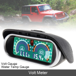 Autom&otilde;&otilde;dikud 12V/24V 2 in 1 LCD digitaalne arvesti pingem&otilde;&otilde;dik + veetemperatuuri n&auml;idik koos anduriga auto veokile