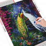 Huacani teemantmaaling loomad 5D meisterdamise mosaiik t&auml;isruudu/&uuml;mmarguse puuriga teemanttikandid paabulinnu ristpistes kaunistus avaleht Full Square 20*30 cm