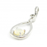 Les Tr&eacute;sors De Lily [G0791] - K&auml;sit&ouml;&ouml;h&otilde;bedast ripats 'D&eacute;esse Opale' h&otilde;bevalge (roodiumiga kaetud) - 14x6 mm valge