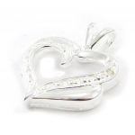 Les Tr&eacute;sors De Lily [G1639] - Pendentif Argent 'Coeur Lyrique' Blanc valge