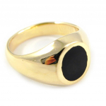 Chevali&egrave;re Plaqu&eacute; Or 'King' Onyx 56 must