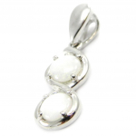 Les Tr&eacute;sors De Lily [I2616] - K&auml;sit&ouml;&ouml;na valmistatud h&otilde;bedast ripats  Goddess Opal  h&otilde;bevalge (roodiumiga kaetud) - 22x7 mm valge