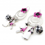 NOA [I9933] - Boucles Cr&eacute;ateur 'Vahin&eacute;' gris rose Heleroosa