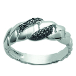 Bague Argent 'Romy' noir blanc - 7 mm 54 must