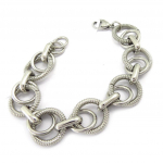 Les Tr&eacute;sors De Lily [K3396] - Bracelet Acier 'Chor&eacute;graphie' Argent&eacute; h&otilde;be