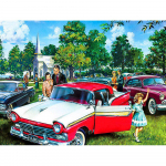 5D teemanttikandid auto maastik Teemantmaaling kivid ristpistes kodukaunistusega kivi 20X30CM