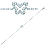 Les Tr&eacute;sors De Lily [L4629] - h&otilde;bedane k&auml;ev&otilde;ru 'Butterfly' h&otilde;bevalge (roodiumiga kaetud) - 10x10 mm valge