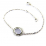 Les Tr&eacute;sors De Lily [N7117] - Bracelet Argent 'Linda' lavande h&otilde;be