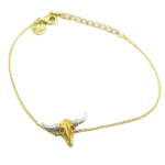 7bis [P5650] &ndash; k&auml;sitsi valmistatud kullast Boho k&auml;ev&otilde;ru (piisoni pealuu) &ndash; 20x10 mm kuld