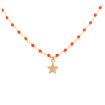 Les Tr&eacute;sors De Lily [Q0968] - disainer terasest kaelakee  Une Etoile est N&eacute;e  kuldoranž - 8 mm oranž