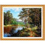 Teemanttikandid DIY Metsapuu Vesi Maastik Teemantmaal Ristpistes Rhinestone 20X30CM