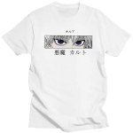 Hunter X Hunter Anime Meeste T-s&auml;rk T-s&auml;rgid T-s&auml;rgid Killua Zoldyck Devil Eye T-s&auml;rgi topid l&uuml;hikeste varrukatega XS valge