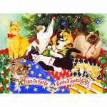 Teemantmaaling Loomad Kassid T&auml;iskandiline puur Teemanttikandid Abielluda j&otilde;uludega Ristpistes J&otilde;ulud Mosaiik N&auml;put&ouml;&ouml; K&auml;sit&ouml;&ouml; Kodukaunistus Full Round (20X30CM)