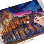 5D Teemantmaal P&auml;ikeseloojang K&auml;sit&ouml;&ouml; Teemanttikandi komplekt Colosseumi maastikukunst Rhinestone mosaiic kodukaunistus Full Round (20X30CM)