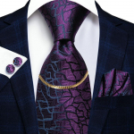 Hi-Tie mood meeste lilla uudne siidist kaelaside taskur&auml;tik Mansetin&ouml;&ouml;bid Lipsukett &auml;ripulmadeks N-1004 lilla