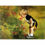 5D Teemantmaal Portree Laps Poiss T&auml;is &uuml;mmargune kivist ristpistes tr&uuml;kkimine Majapidamistarbed Elutoa kaunistus Seinamaaling Kingitus Full Round 20x30CM