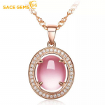 SACE GEMS vasesulamist naiste kaelakee ripats tsirkoonist moekingitus roosa