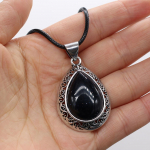 Looduslikust kivist ripats Kaelakee Roosa Kvarts Amet&uuml;st T&uuml;rkiis Malahhiit Ahhaat Lapis Lasuli Opaal Choker Nahast K&ouml;iekett Kaelakeed Naistele Ehted 27x40mm